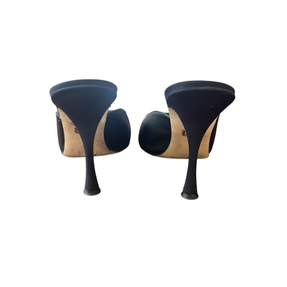 Dolce & Gabbana Women's Black Leather Mules Size 6 - Picture 4 of 7